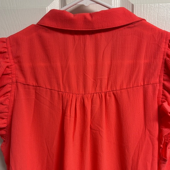 Umgee Bright Red/Orange Textured Dress - Picture 6 of 7
